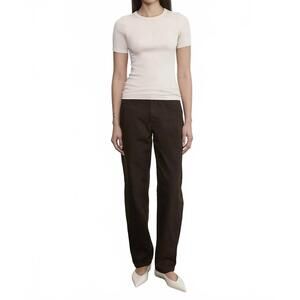 NEW ENZA COSTA supima cotton new classic short sleeves tee in parchment